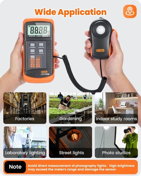 Pro Grade Illuminance Light Meter For Precise Plant Growth Digital Lux Meter With Range Zero To Two Hundred Thousand Lux And Fast Readings Twice Per Second FC To Lux Conversion Pocket Friendly Design For On The Go, handheld with probe