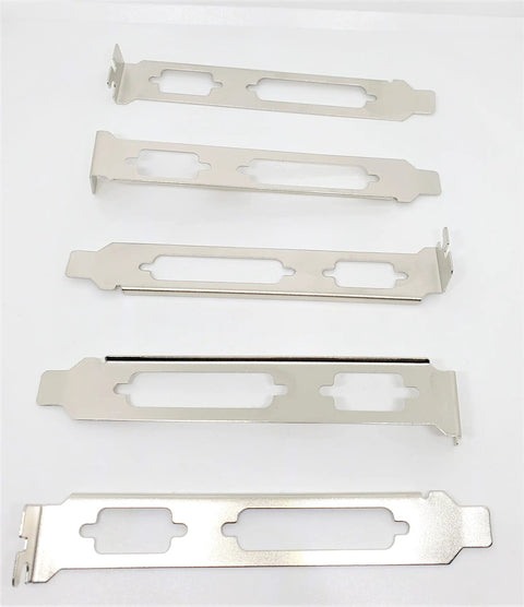 Stainless Steel Db9 Db25 L Bracket Mounting Kit For PC Slots 2 Hole Slot Cover 12 Cm High 2 Cm Wide 10 Pack displayed flat
