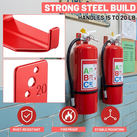 20 Pack Universal Fire Extinguisher Mount Brackets With Hardware Rock Solid Iron Hooks Keep Your Safety Stash Locked And Loaded No Sweat For Cars Trucks Vans Fits 5 To 40 Lbs