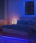 Bedroom with 9.8ft RGB LED Strip Lights Kit With Remote Control Dimmer Box For Room Bedroom TV Cupboard Decoration 5050 LEDs Dimmable