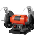 High Octane 8 Inch Variable Speed Bench Grinder Delivering 550 Watt Power And 2000 To 3450 Rpm Range with adjustable eye guard and tool rest.