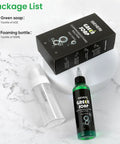 Ultra Concentrated Green Soap For Tats And Piercings With Foam Bottle 120ml 4OZ Clean Skin Gear Built For Safe Non Irritating Cleansing During Procedures And Aftercare, bottle and foam dispenser