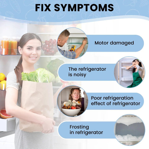 Fix symptoms infographic for Evaporator Fan Motor Replacement For Frigidaire Crosley Kenmore Refrigerators 242077705.