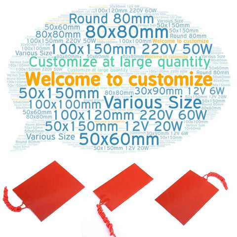 3 red silicone heating pads for electronics, various sizes, focus keyword: 4 Pack Silicone Heating Elements For Electronics 12V 25W Rubber Heater Pads With Constant Temperature Fast Heating Even Heat 80 X 100 Mm 3.15 X 3.94 In Flexible Durable Silicone Rubber Heating Plate For DIY Projects Easy Wrap
