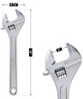 18 Inch Adjustable Wrench Heavy Duty Drop Forged Steel Chrome Plated With Precision Machined Jaws Rust Resistant