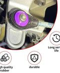 Close-up of transmission shift cable bushing installed, highlighting durability for Jeep Hyundai Kia Nissan Frontier Toyota Honda.