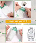 Step-by-step installation of 10 Pcs Propane Lantern Mantles U Shaped for Outdoor Lighting Fixtures Camping Green Replacement Lantern Shades