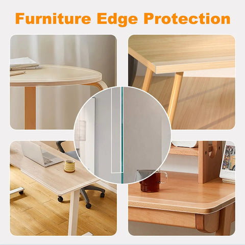 4 Ft Clear Corner Protectors For Babies, Soft Edge Guard Pad For Sharp Furniture on various furniture edges.