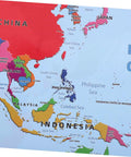 Colorful Laminated World Map Poster For Kid Friendly Wall Decor Educational Geography Chart For Preschool And Kindergarten Home Schooling Durable Wear Resistant With Bright Colors And Rounded Corners 60x45 Cm showing Southeast Asia details