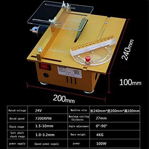 Killer Little Workbench Saw With Swappable Chucks And Alloy Blade, 240x200x100mm, designed for precision cutting and polishing.