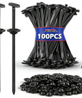 100 PCS 150 Millimeter Long Nylon Zip Ties Kit, Tough As Nails Heavy Duty Cable Ties With Vertical T Head, Umbrella Button