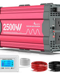 Power Up Anywhere With A 2500W Pure Sine Wave Inverter Converts 12V DC To 110V And 120V AC For Home, RV, And Off Grid Solar