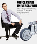 Heavy Duty Office Chair Wheels Replacement With Brawny Rubber Casters For Rollin Smooth As Butter On Hardwood Or Carpet Floors Scratch Proof Steel Core Rolling Pins That Kick Out Chair Mats And Keep Your Desk Setup Slidin Easy Daily. Image shows a gray rubber caster wheel.