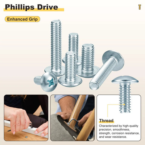 Top Shelf Steel Phillips Head Machine Screws No 10-24 By Half Inch 100 Pack heavy duty fasteners with enhanced grip for DIY projects.