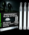Bulk 50 Pack White Glow Sticks 4 Inch Long Ultra Bright Lasting 8 To 12 Hours For Emergency Flares, Hiking Safety