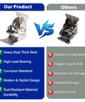 Premium Folding Brackets With Self Locking Hinges And Mounting Screws For Table Legs And Bed Frames Hella Sturdy Steel Build comparison chart