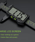 Digital Calipers For Precision Measuring 0 To 6 Inches 150mm With Large LCD Screen carbon fiber body close-up