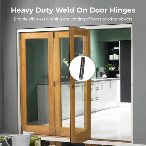 Ten Pack Weldable Barrel Hinges Two And A Quarter Inch Weld On Door Hinges for swing doors, wood doors opening to kitchen.