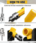 All In One Handy PVC Pipe Threader Set With One Half Inch, Three Quarters Inch And One Inch Threaders usage guide image