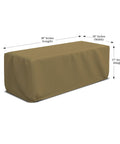 Rectangular Fire Pit Cover With Elastic Hem, 160 GSM Duro Pro Breathable Nonwoven Fabric, dimensions 38x28x17 inches, brown color