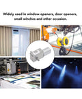 12V Gear Motor With 12mm Double Shaft Self Locking Reversible High Torque Speed Reduction For Remote Curtains And BBQ Grills shown in applications