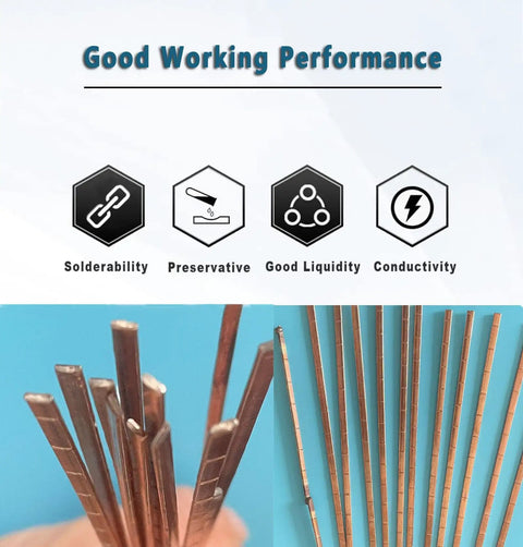 Top Shelf Phosphor Copper Brazing Rods For HVAC Ac And Cooling Systems No Sweat Flux Free Low Temp Soldering Sticks grouped for good performance