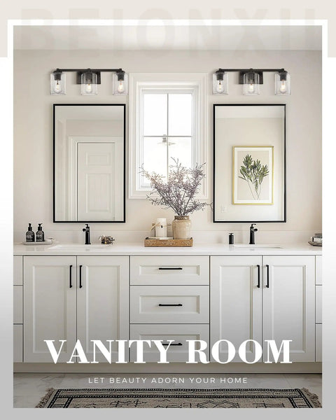 3 Light Vintage Style Vanity Light Fixture for Bathrooms in Oil Rubbed Bronze With Clear Seeded Glass Mid Century Modern Wall Sconce for Bath Vanity Hallway Or Bedroom 24.5 W x 8.7 H