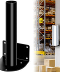 Wall Mountable Stretch Film Roll Stand fits up to 20 inch film core, holds 2 and 3 inch core rolls, black metal design with mounting screws.
