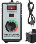 Heavy Duty 120V 15A AC Motor Speed Controller with 4000W capacity, LED display, power dial, and overload protection switch