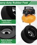 Heavy Duty Anti Vibration Rubber Feet Pad Set For Air Compressors Generators And Pressure Washers With Included Hardware in black rubber