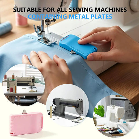 Blue Pro Grade Magnetic Seam Guide For Sewing Machines With Built In Seam Ripper And Edge Guide For Precise Straight Stitching