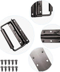 Spring Loaded Case Handle Set Two Pack Heavy Duty Black Surface Mount Chest Handles 140 By 80 Millimeters for flight cases