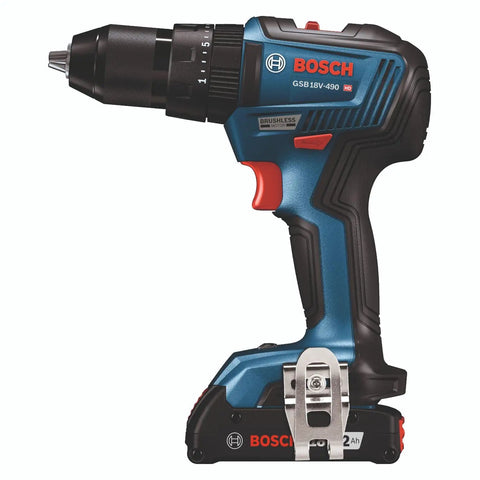 18V Brushless Hammer Drill, part of Two Tool Combo Kit, featuring durable design and Bosch branding