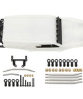 Top view of TRX4M Defender Bronco K10 F150 High Trail 1/18 RC Crawler Body And Chassis Kit White ABS Nylon Upgrade with parts.