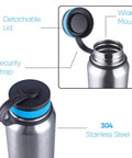 Stainless Steel Canteen Water Bottle With Nested Camping Cup And Lid Wide Mouth 40oz metal bottle with detachable lid and strap