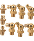 Dope Copper Grease Fitting Kit, 9 Piece Universal Nipple Adapters For Cars And Trailers, Straight And Angled Nozzles