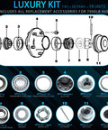 Diagram of Trailer Hub Kit 8 Bolt 6.5 Inch For 7000 Lb Trailer Axle Pre Lubricated with bearings and grease seals
