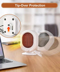 Tiny Yet Mighty Mini Space Heater For Desk 1500W Fast Heat 2 Heat Settings PTC Ceramic Heating Tip Over And Overheat Protection
