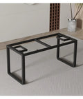 Legit Heavy Duty Iron Table Legs Decked Out In Sleek Matte Black Finish Crafted Tough From Cold Rolled Steel For Your Next Industrial Desk Or DIY Bench Upgrade Project, viewed from the side.