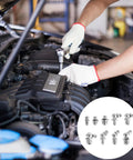 Mechanic using a Metric Grease Fittings Kit With 60 And 120 Piece Zerk Assortment, Nine Types, 45 And 90 Degree, M6 M8 M10, Galvanized Metal