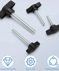 Solid 60 Piece Thumb Screws Assortment With Ergonomic Wing Knobs, four screws with plastic wings and metal threads.