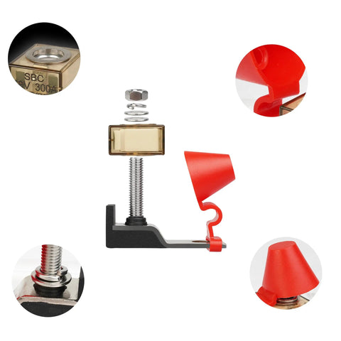 Exploded view of 90A Marine Battery Fuse and Terminal Block Combo Pack for Boats with IP66 ignition protection and MRBF fuse holder details