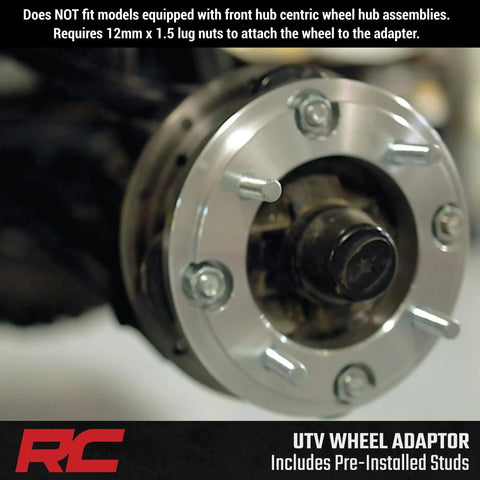 Upgrade Your Polaris UTV Setup With These Heavy Duty 4x156 To 4x136 Wheel Adapters close-up showing pre-installed studs.