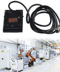 Foot Control Pedal For TIG And Spot Welding Machines With Two Pin Or Three Pin Connectors Anti Slip Metal Shell Flame Retardant Housing IP62 Rated Long 78 Inch Cord Built For Hardcore Welding shown with industrial welding setup.