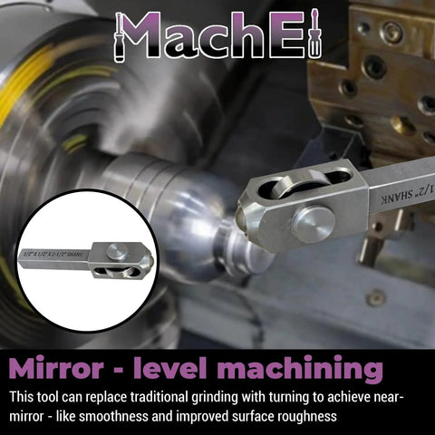 Mini Lathe Roller Burnishing Tool 1/2 In Shank By 2-1/2 In Overall Length polishing a workpiece on a CNC lathe.