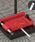 Ultra Light Aluminum Adjustable Drill Guide Jig For Coaxial And Through Hole Drilling on grid mat, rod clamped