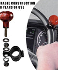 Woodgrain Steering Wheel Spinner Knob for Easy One Hand Driving Slick Ball Shape Wheel Grip Aid installed on car steering