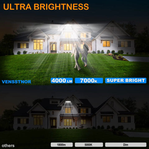 Solar Motion Sensor Flood Lights Outdoor 4000LM White LED With 4 Lighting Modes Remote IP65 Waterproof 72ft Sensing Range Split Solar Panel For Porch Yard Patio Garage 2 Pack