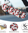 Red Camo 2 Pack Grip Tape 9 Inch By 33 Inch Waterproof Longboard Scooter No Slip Bubble Free Griptape with durable silicone carbide