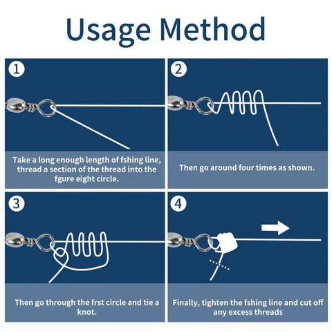 Step-by-step guide for using the 100 Piece Fishing Swivels Set In 5 Sizes 2 4 6 8 10 Barrel Snap Swivels For Quick Linking Of Lures And Lines.
